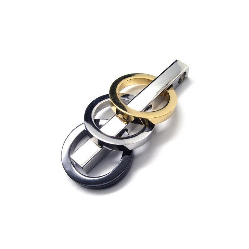 Herrehalskæde Med Tre Ringe I Ren Titanium @